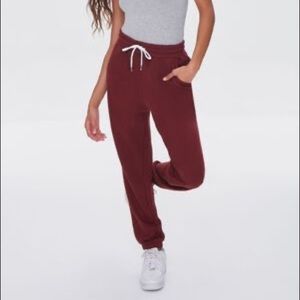 🔴 Forever 21 Burgundy Jogger Style Sweatpants